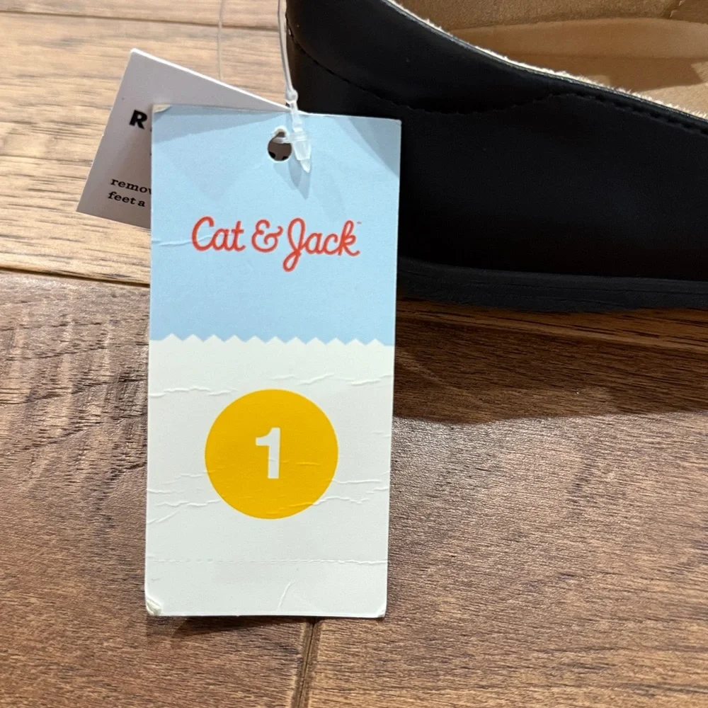Cat & Jack Girls Black Ballet Flats - NWT - Size 1 - Grow With You